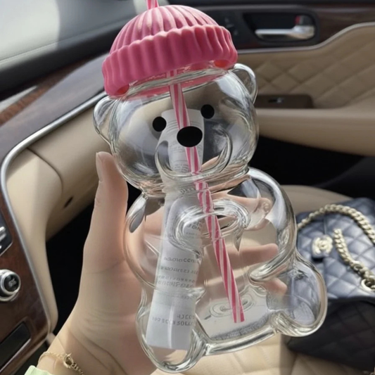 Viral Bear Glass Cup