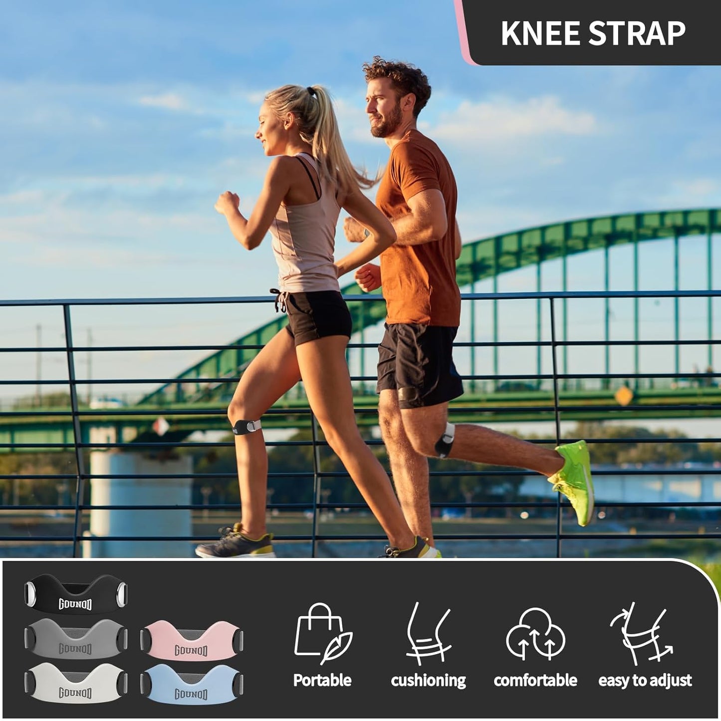 KneeGuard™ Patella Strap (2 Straps Included)